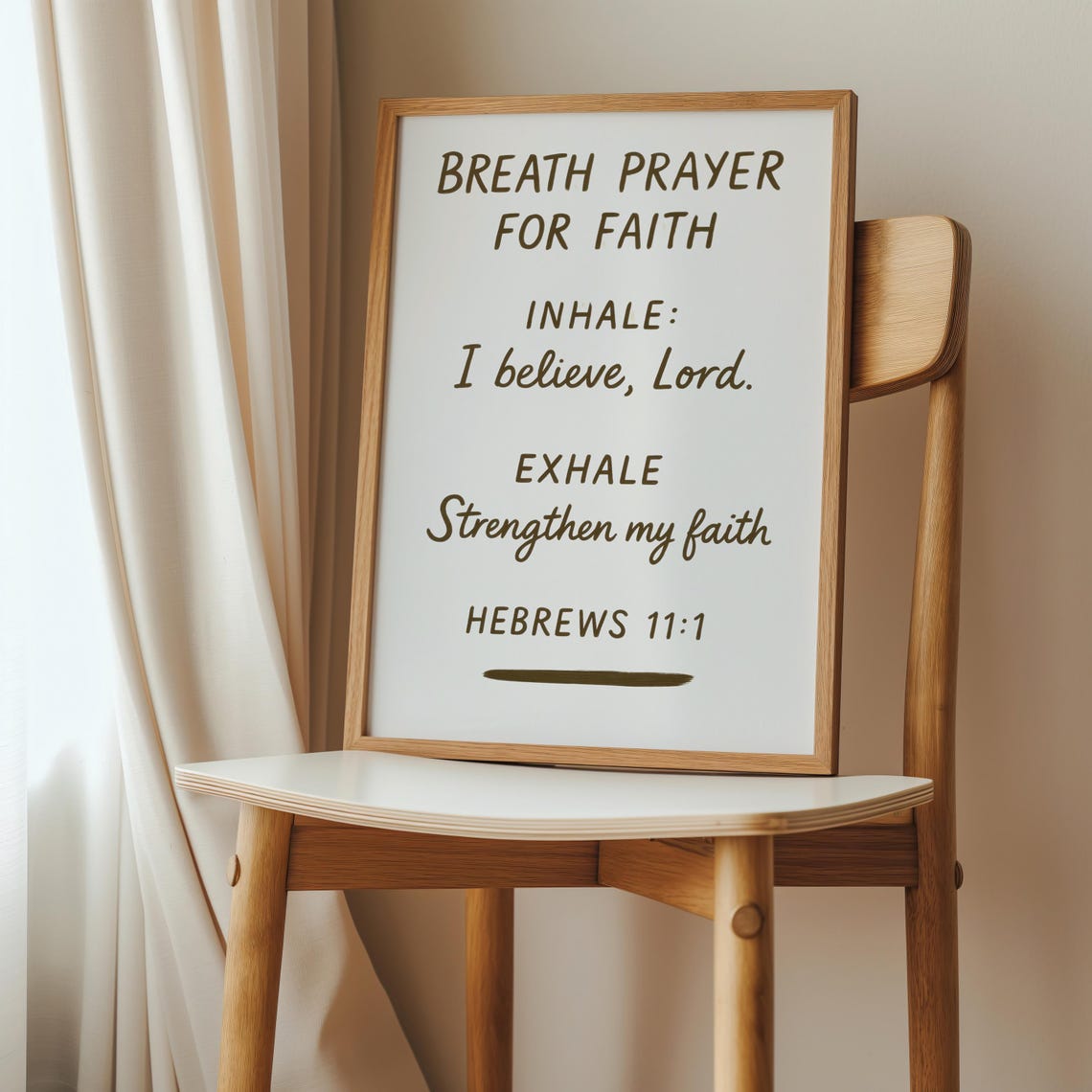 Breath Prayer For Faith Scripture Typography Christian Faith Poster