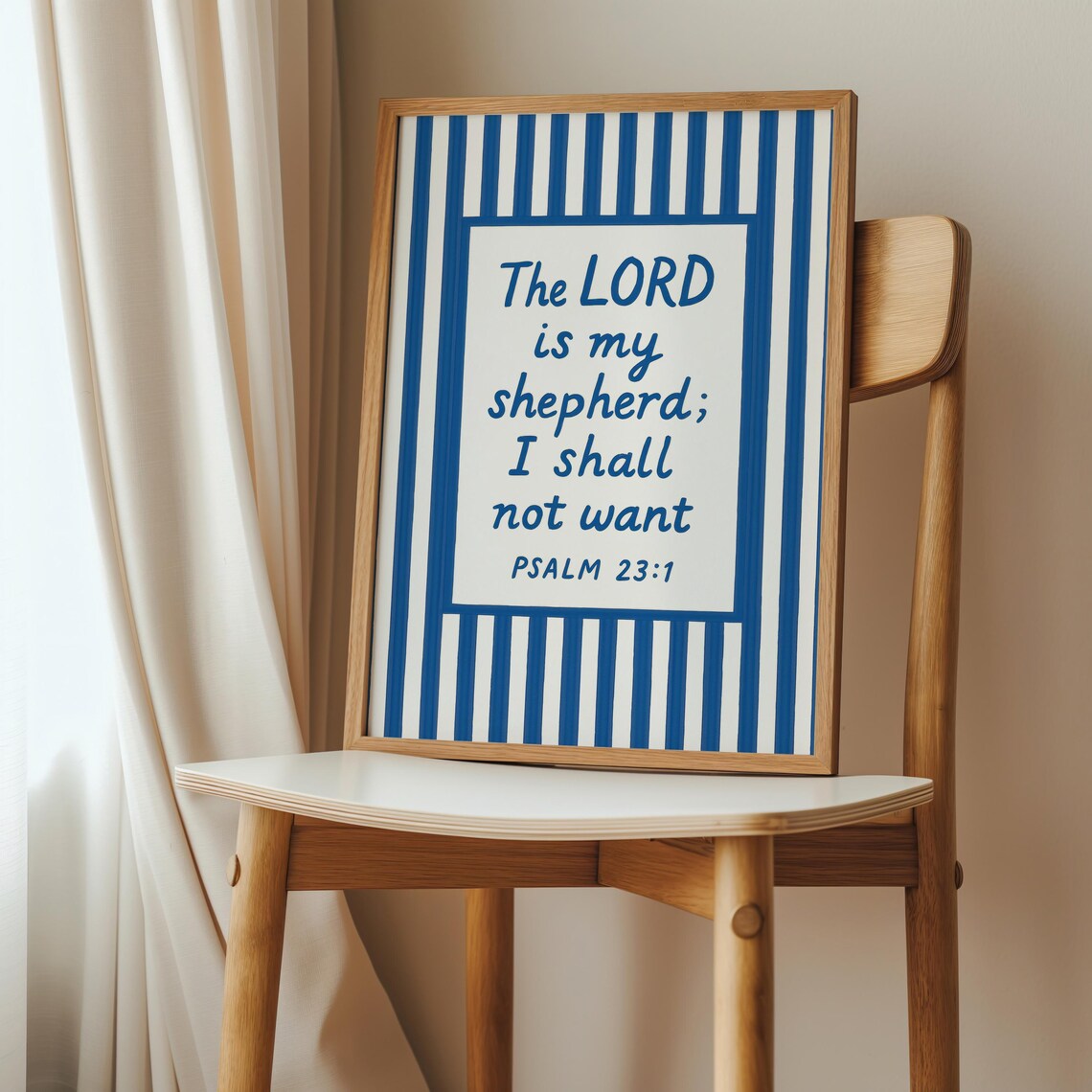 Psalm 23 Shepherd Print Christian Bible Verse Wall Art