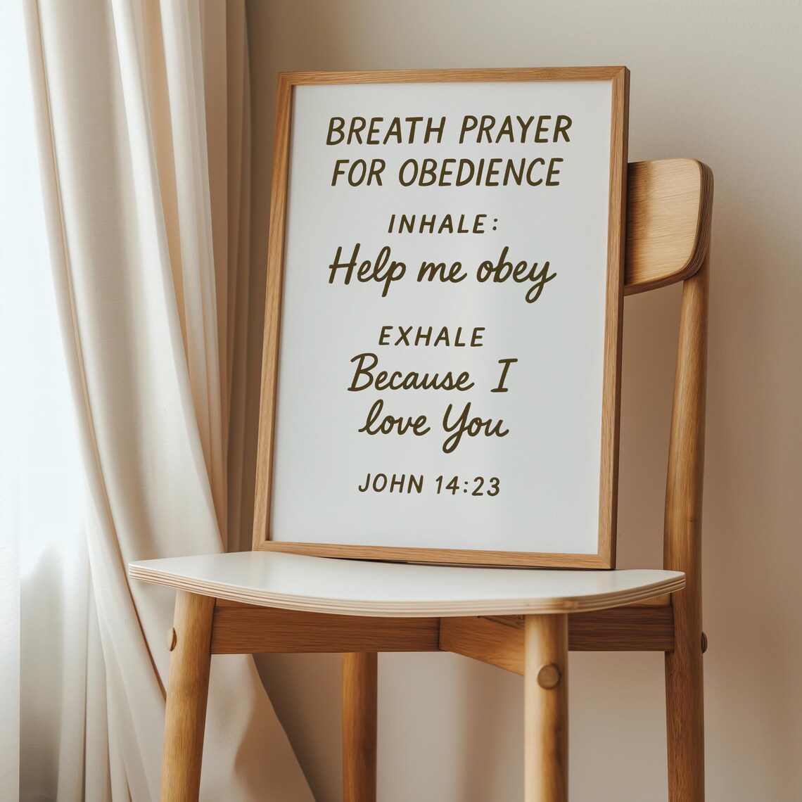 Instant Breath Prayer For Obedience John 14 23 Scripture Wall Art Christian Gift Her Faith Encouragement