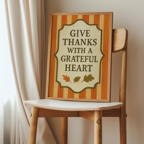 Thanksgiving Quote Print Retro Fall Decor Instant