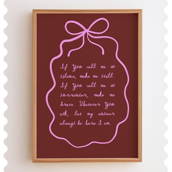 Coquette Christian Prayer Print Red Pink Scripture Wall Art