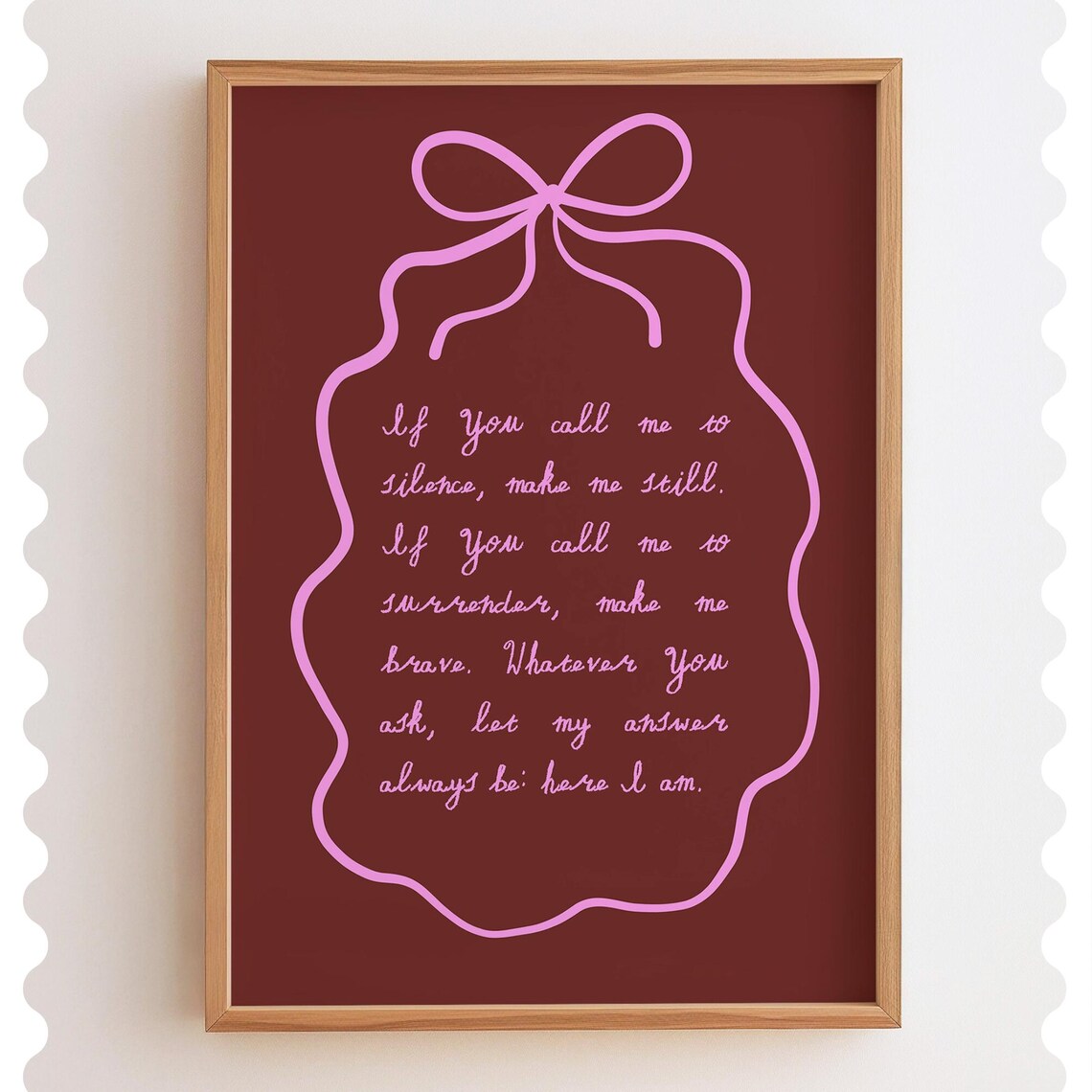 Coquette Christian Prayer Print Red Pink Scripture Wall Art