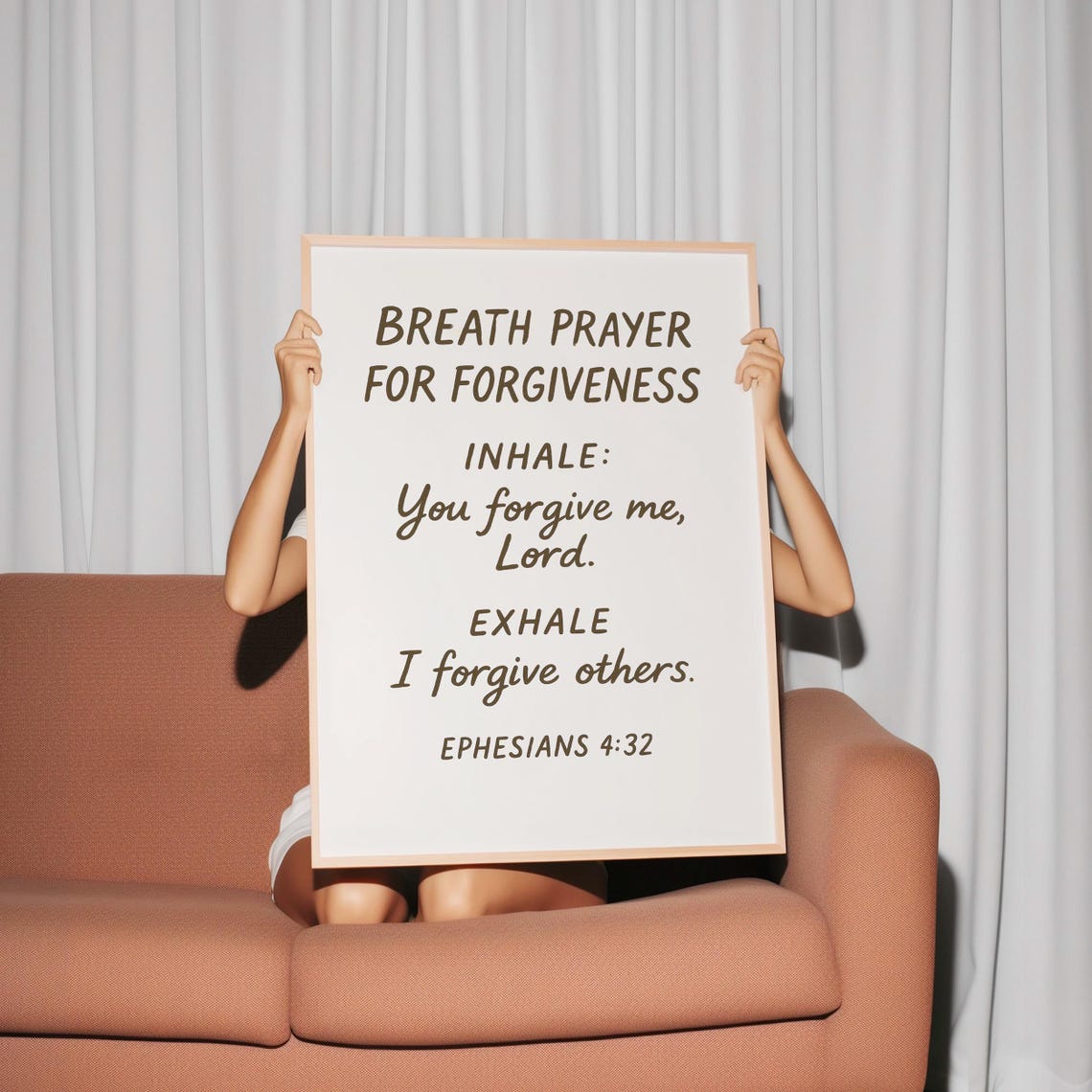 Breath Prayer For Forgiveness Scripture Typography Christian Poster
