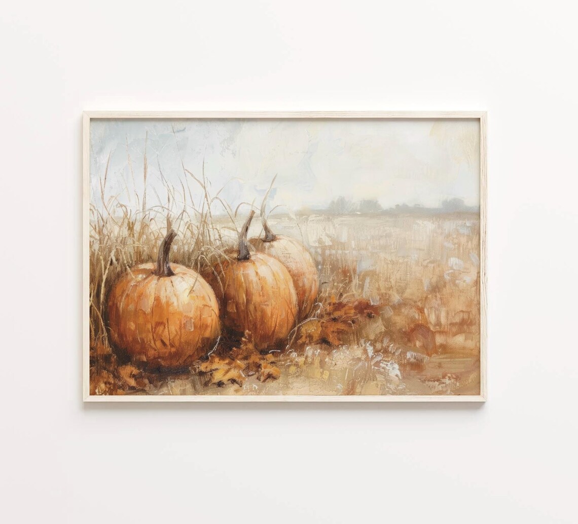 Vintage Pumpkin Still Life Art Print, Fall Decor - Image 3