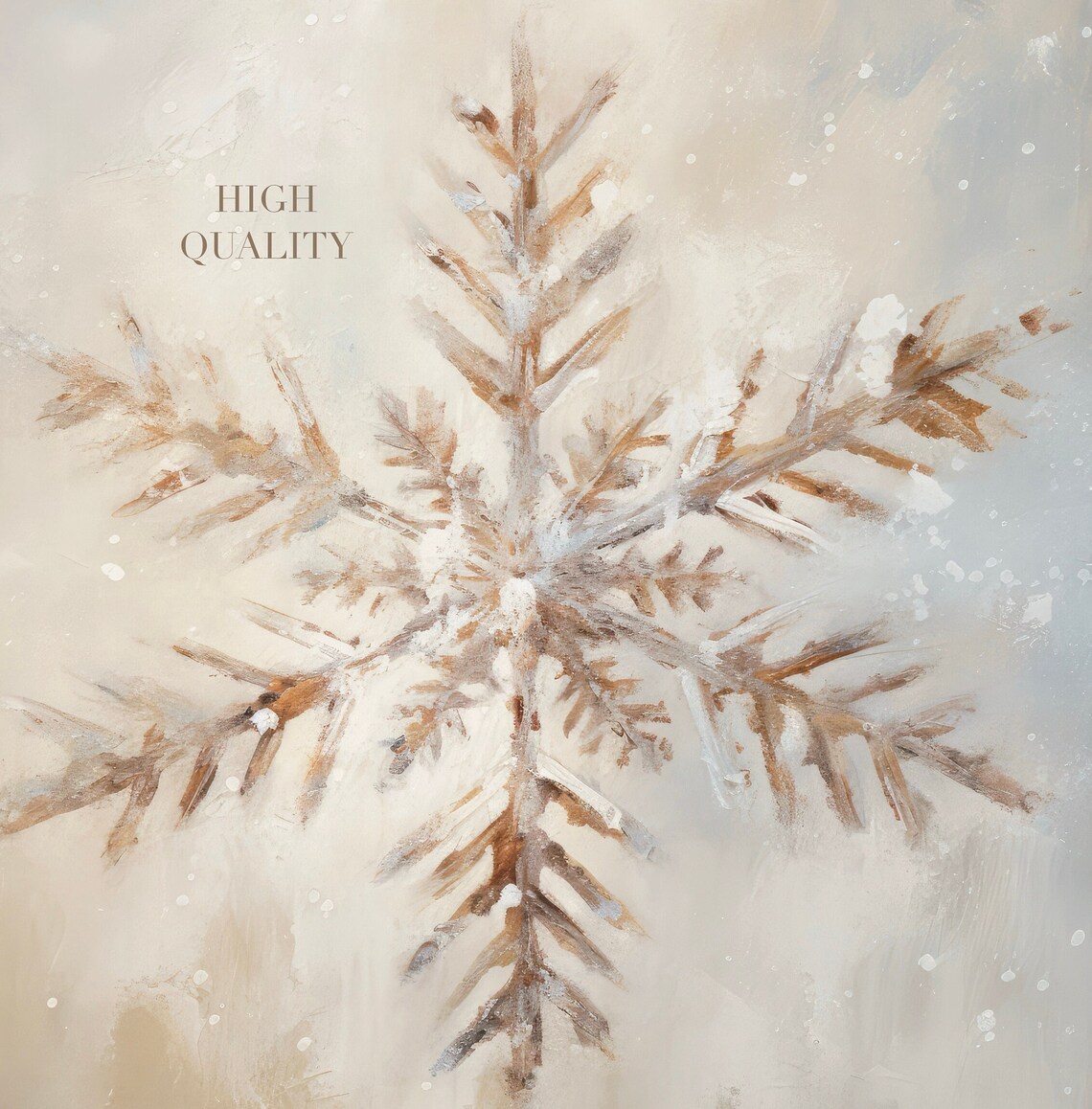 Vintage Snowflake Christmas Art Print, Moody Holiday Decor - Image 6