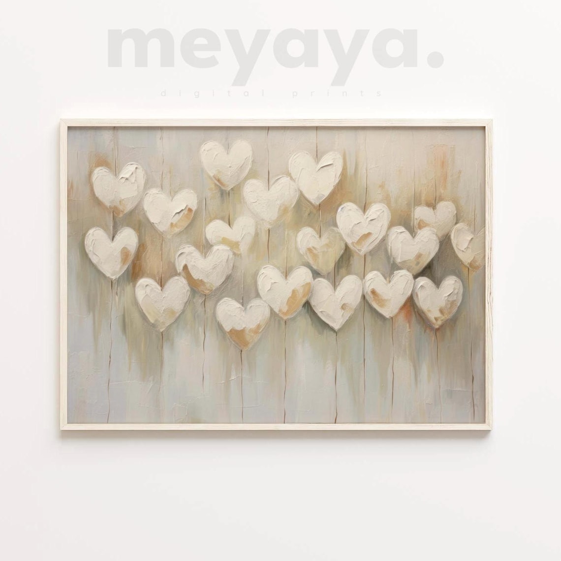 Vintage Valentine Heart Oil Painting Art Print - Image 3