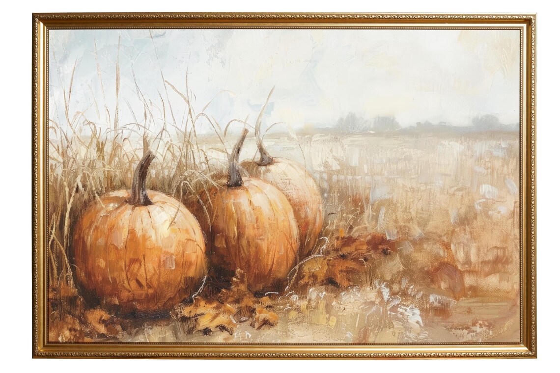 Vintage Pumpkin Still Life Art Print, Fall Decor - Image 5