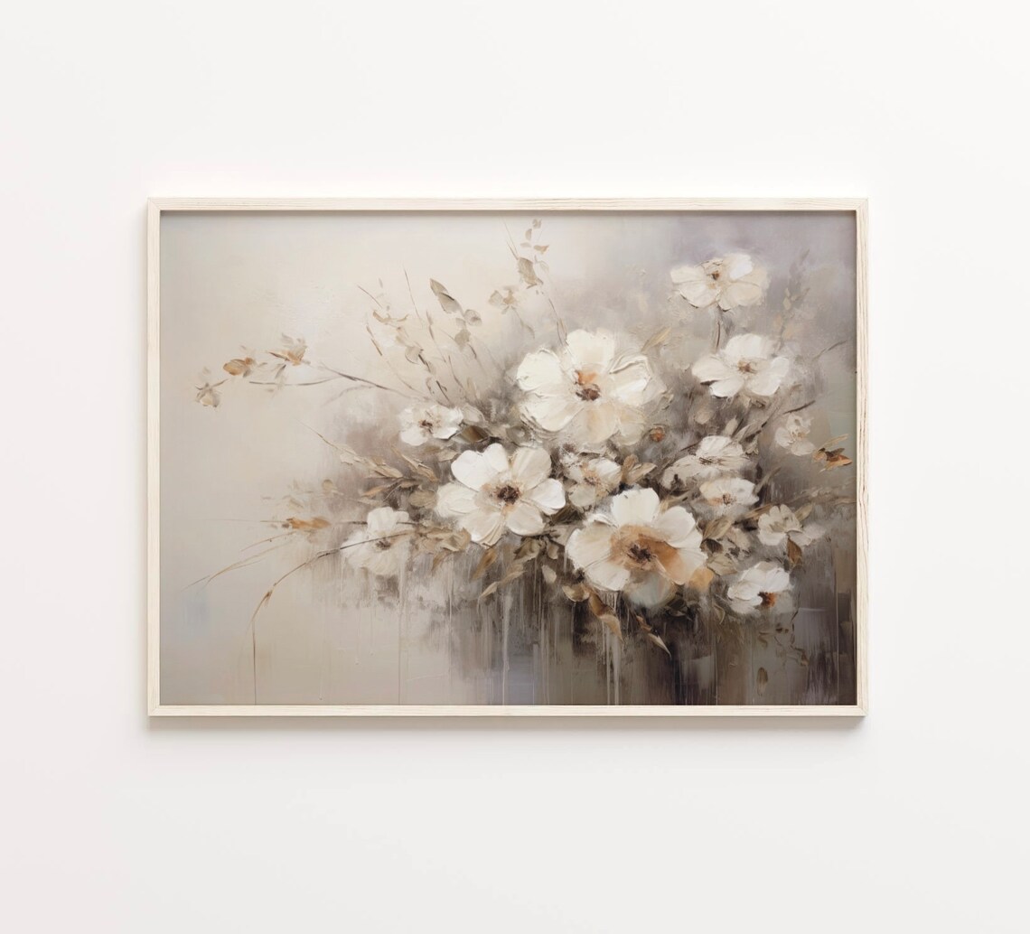 Vintage Muted Flower Print Spring Flower Painting French Country Decor Antique Wall Art Botanical Wall Art Farmhouse Print Art - Image 4