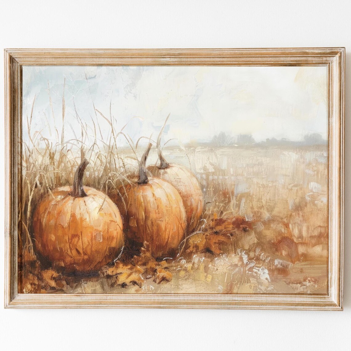 Vintage Pumpkin Still Life Art Print, Fall Decor