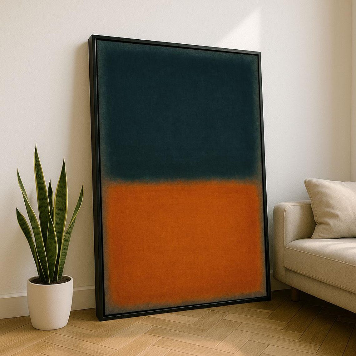Mark Rothko Style Teal Orange Abstract Color Field Modern Poster