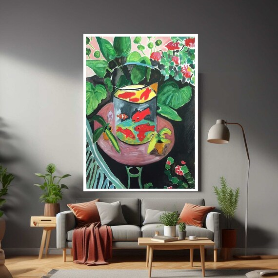 Henri Matissegoldfishgoldfish In A Fish Tank Framed Modern Canvas Wall Art Print Ready To Hang Gift For Office Home Mom