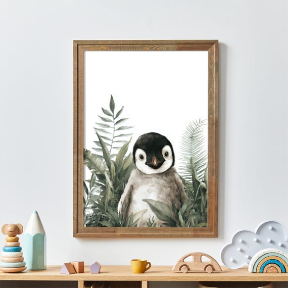Baby Penguin Wall Art Nursery Decor Kids Room For Boy Or Girl Shower Gift