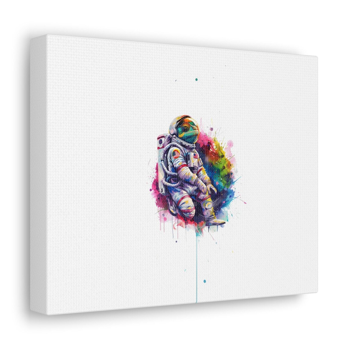 Chameleon Astronaut Watercolor Colorful Space Suit Animal Art Poster - Image 3