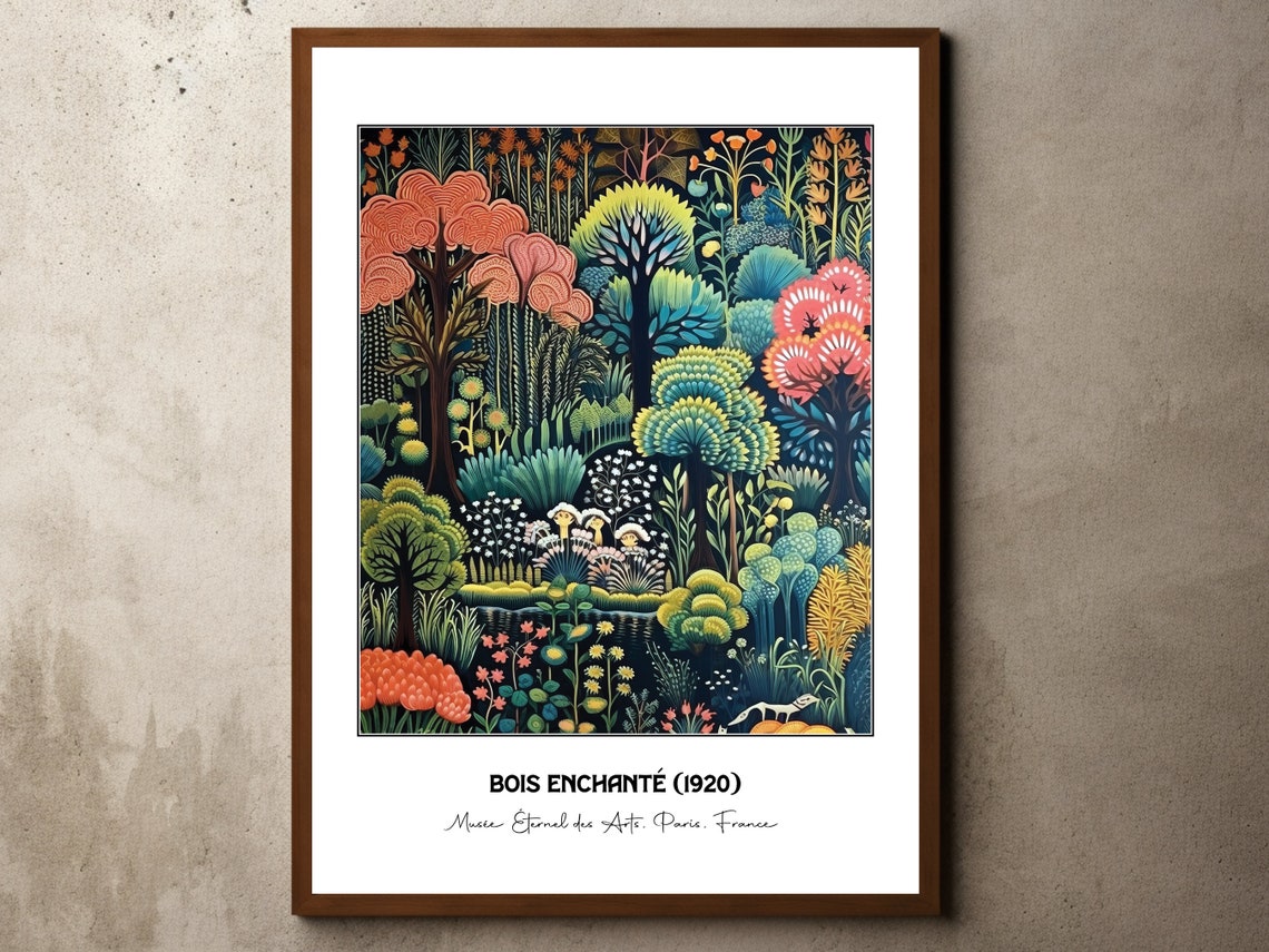 Bois Enchante 1920 Enchanted Forest Vintage Botanical Art Poster