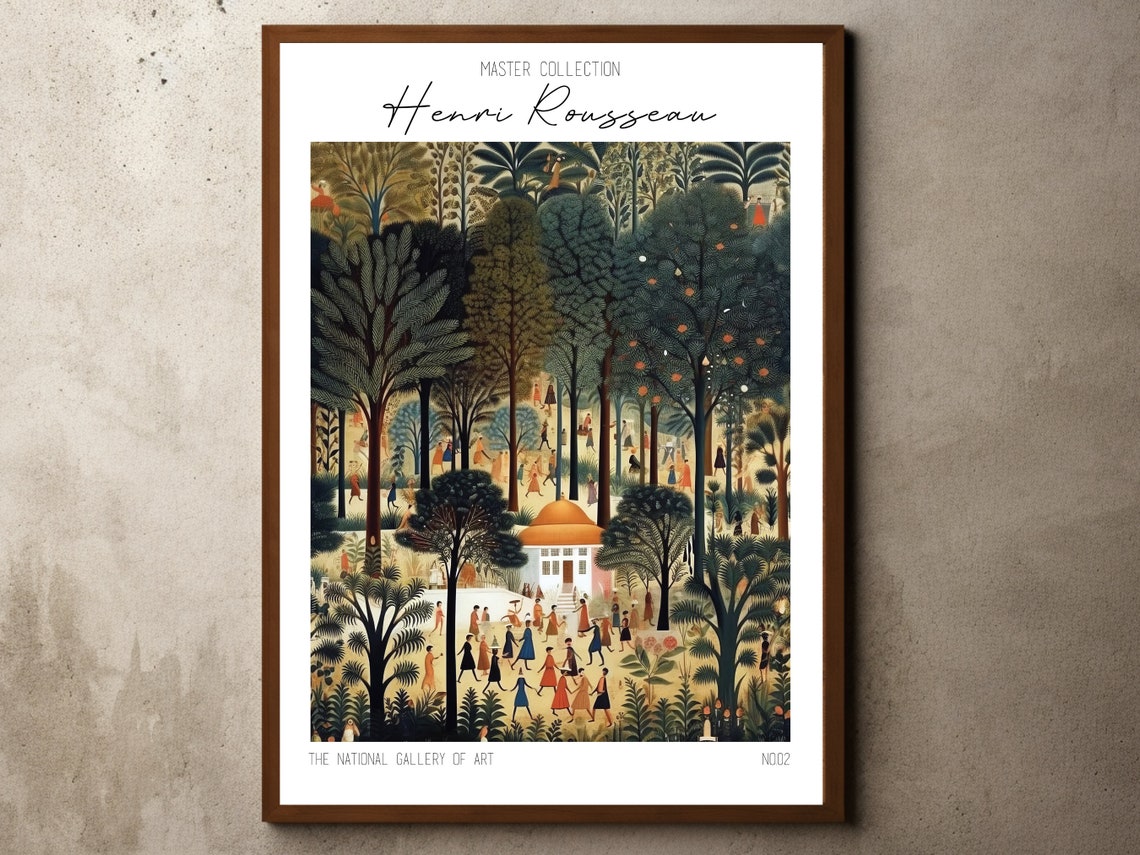 Henri Rousseau Tropical Forest Gathering Naive Art Exhibition Poster