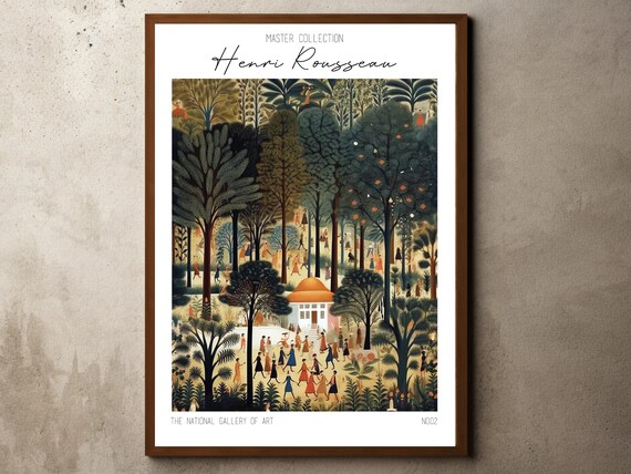 Henri Rousseau Print Poster Tropical Decor Botanical Jungle Exhibition Animals Forest Vintage Wall Art