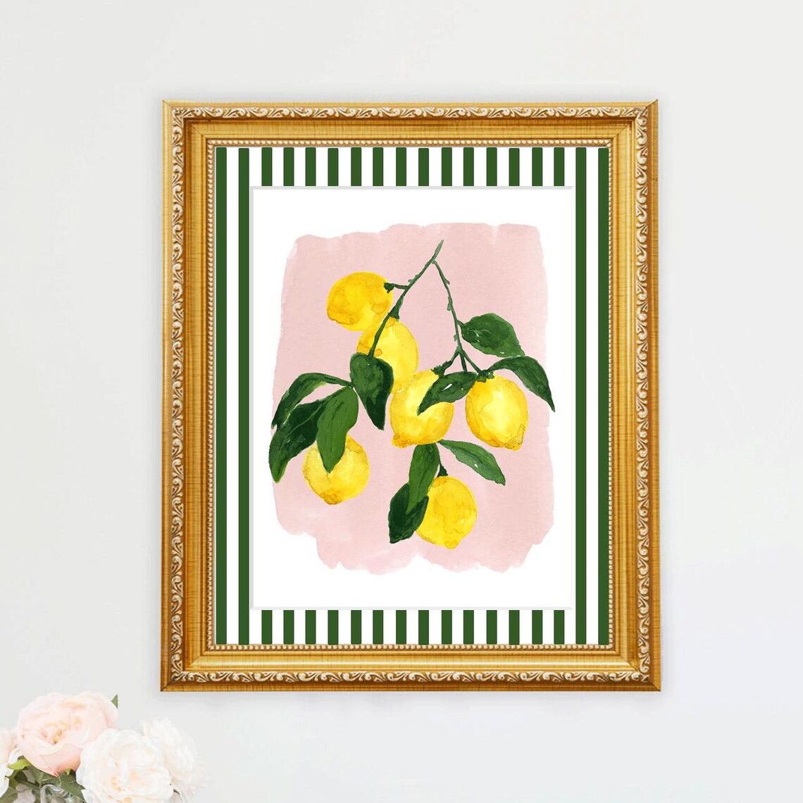 Lemon Print Kitchen Art, Citrus Fruit Art Print