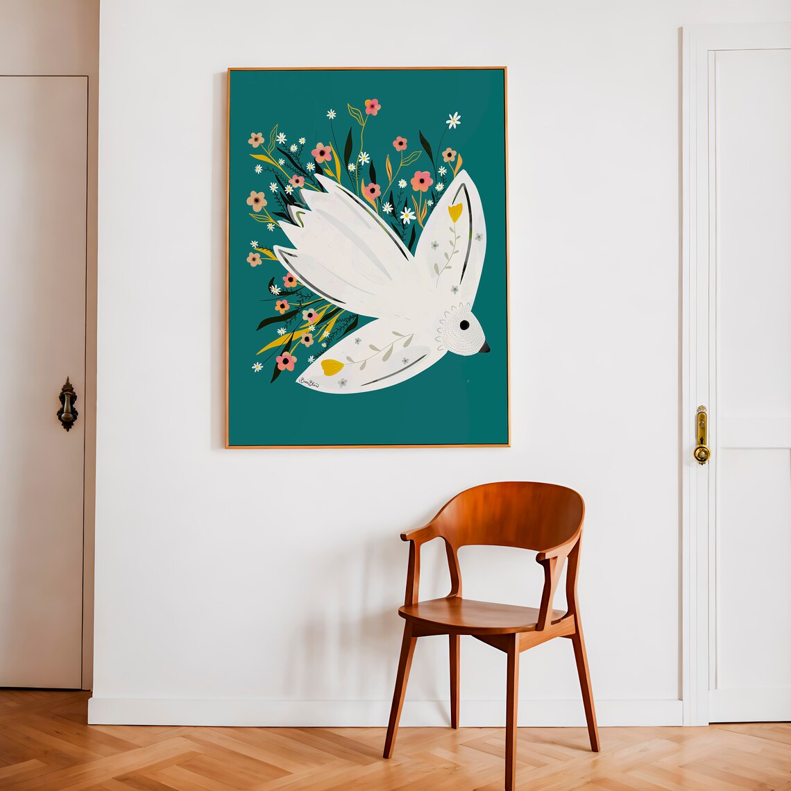 Bird Floral Illustration, Bold Maximalist Art Print - Image 4