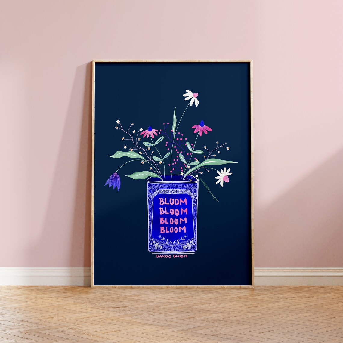 Floral Poster, Maximalist Modern Bouquet Art Print