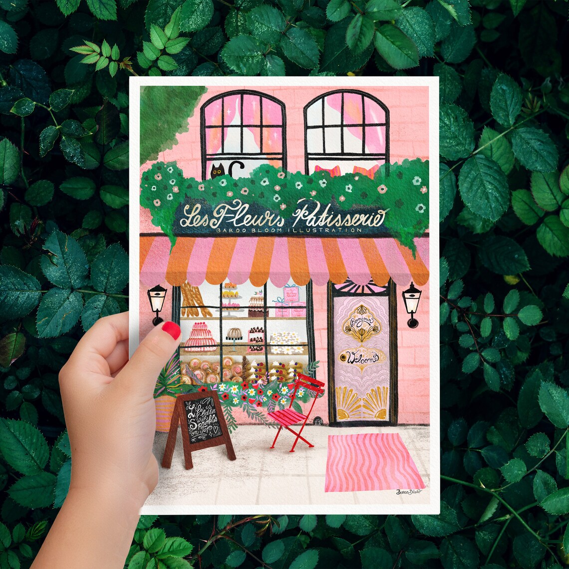 Pink Bakery Poster, Vintage Coffee Cafe Wall Art - Image 7