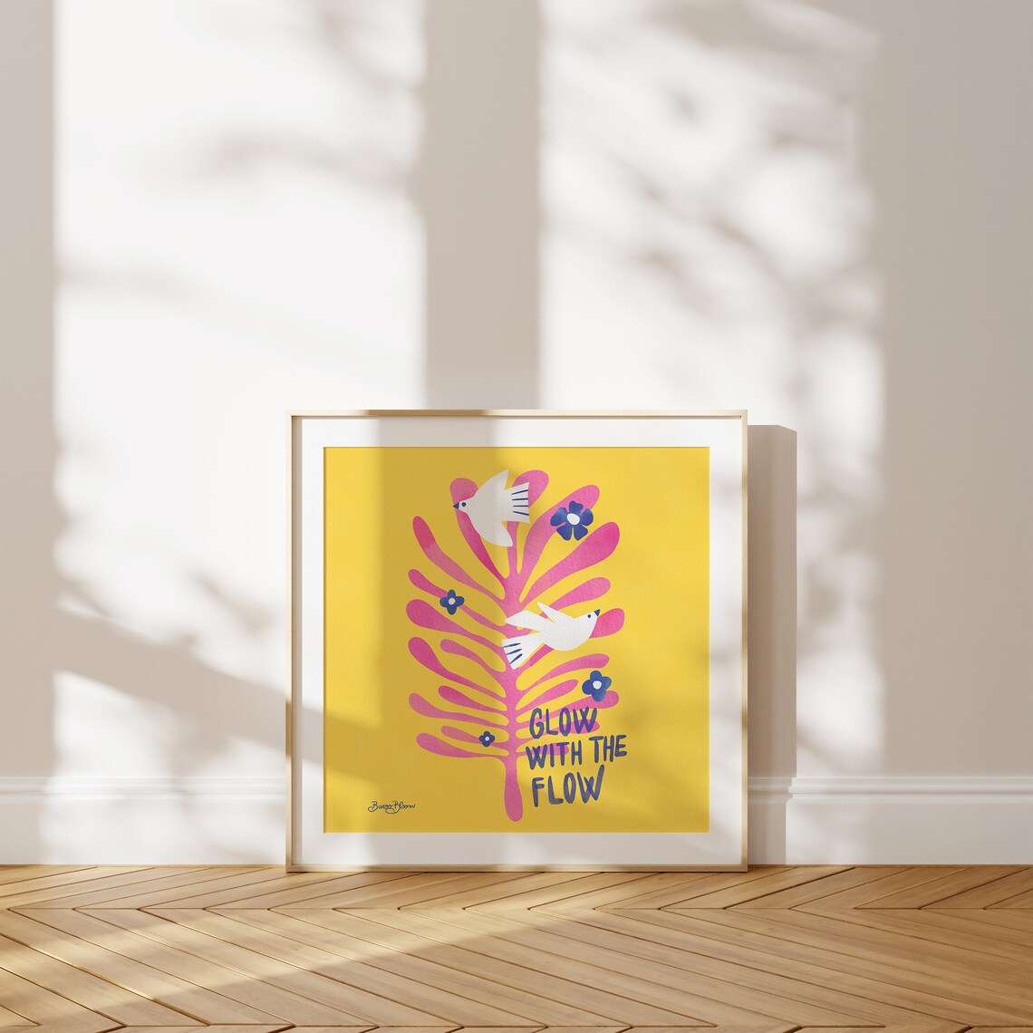 Birds and Flowers Glow With The Flow Poster - Image 4