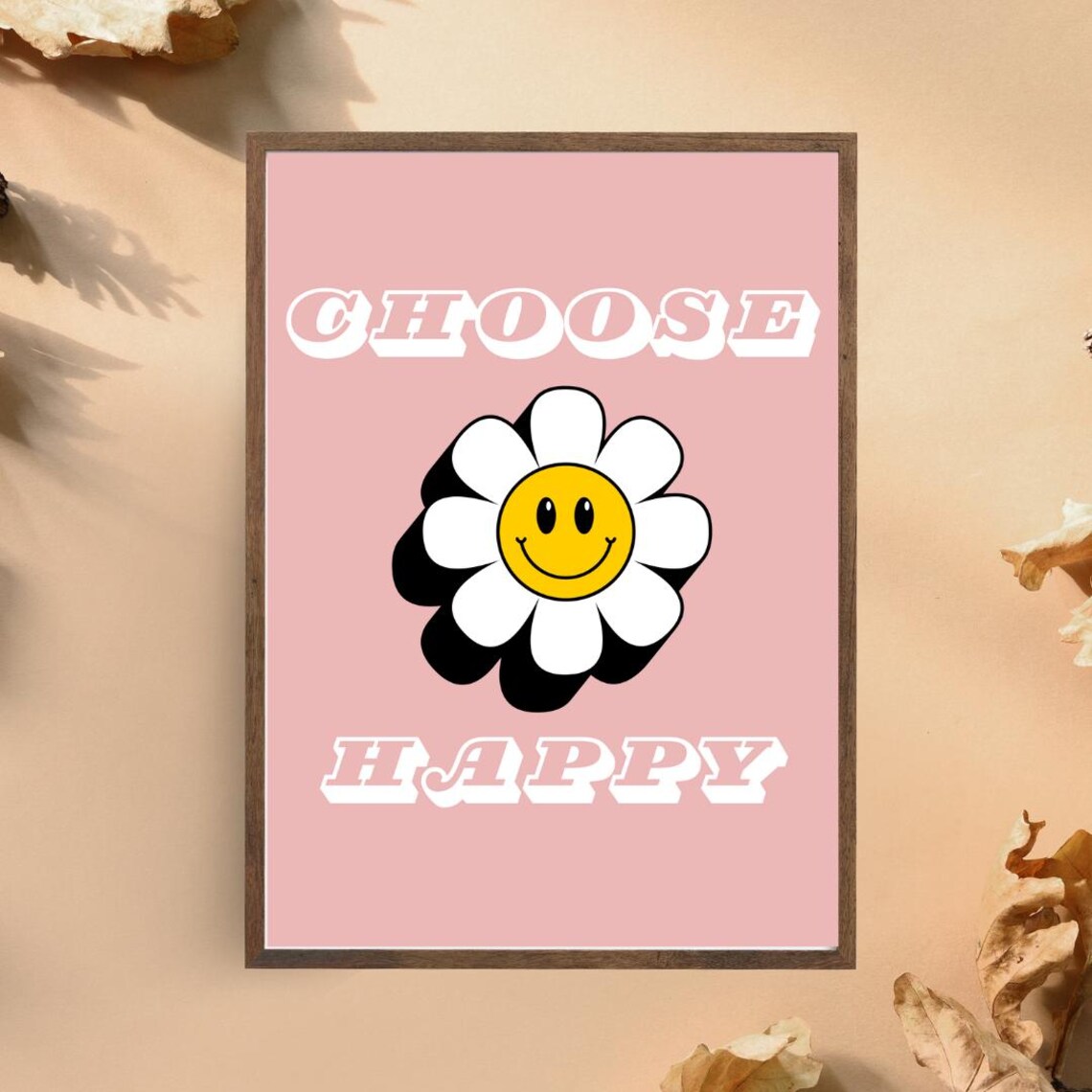 Choose Happy Wall Art Print, Positivity Daisies - Image 2