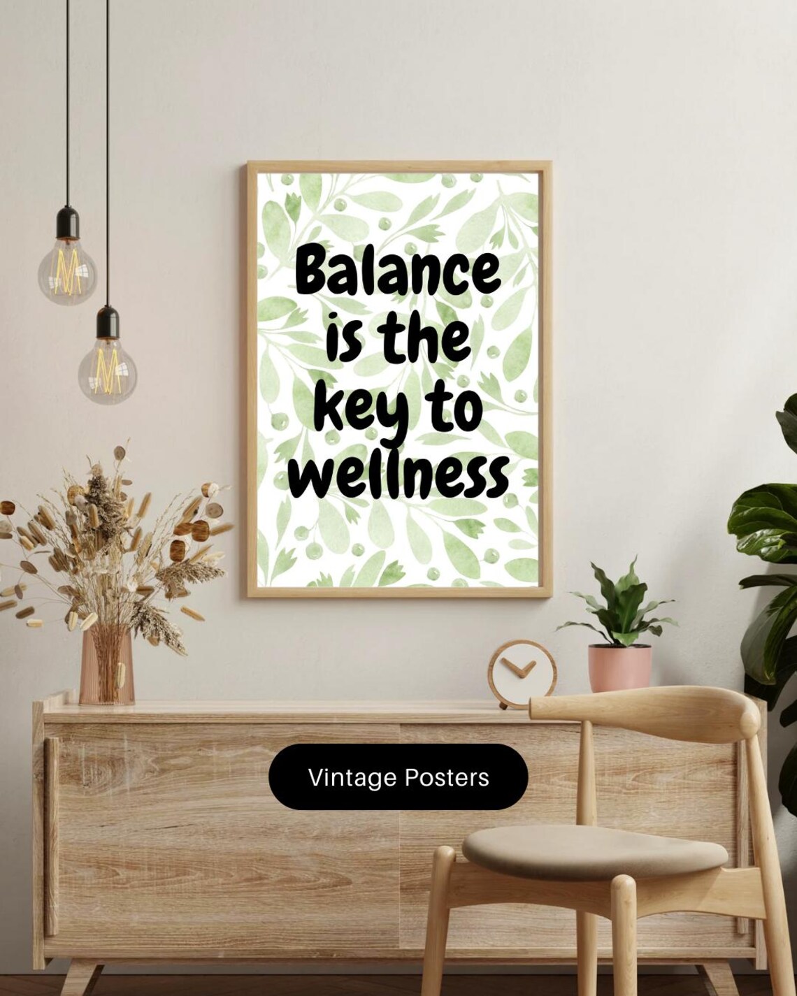Balance Key To Wellness Motivational Quote Print - Image 3