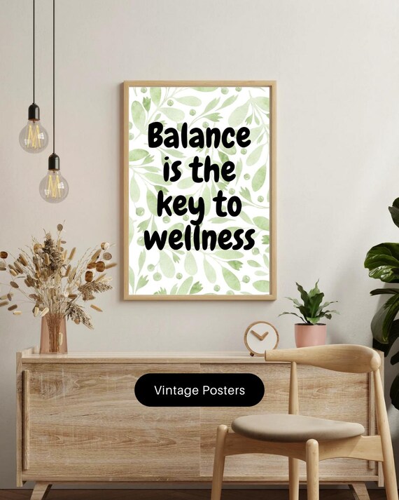 Balance Key To Wellness - Minimalist Art Print