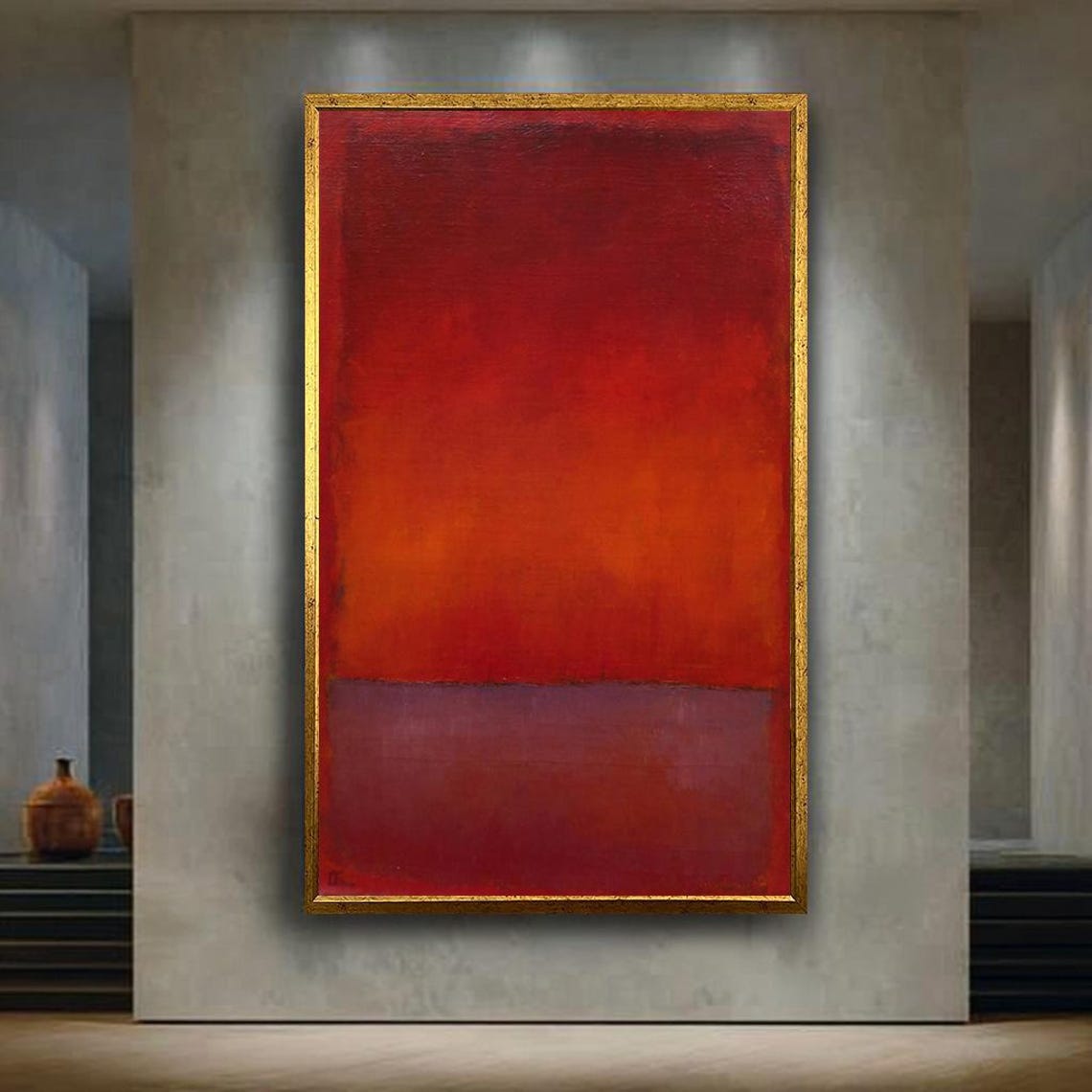 Fiery Orange Red Abstract Color Field Modern Minimalist Poster