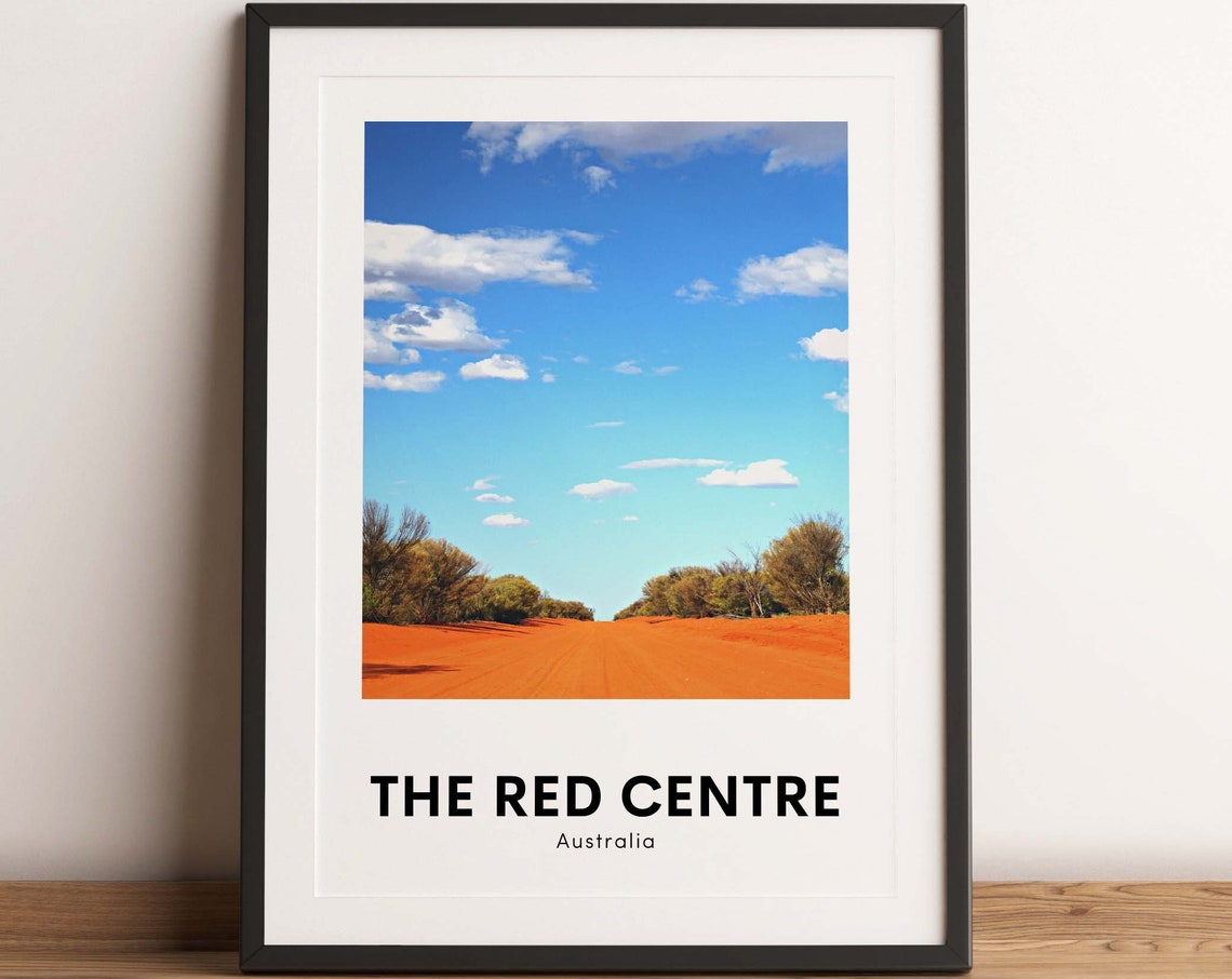 The Red Centre Australia Endless Red Dirt Road Outback Poster