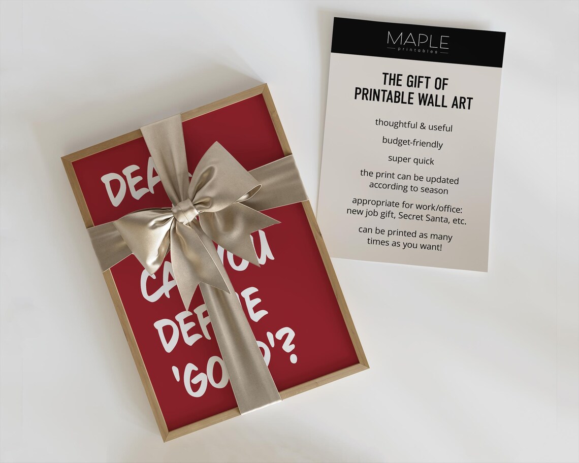 Dear Santa Define Good Funny Naughty List Christmas Wall Poster - Image 2