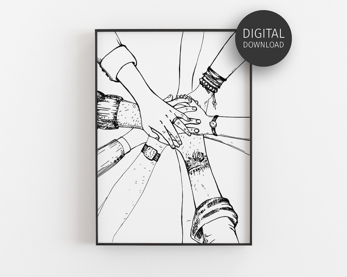 Teamwork Minimalist Office Motivational Art Print