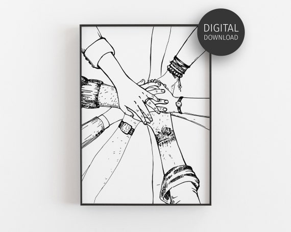 Teamwork Minimalist Office Motivational Art Print