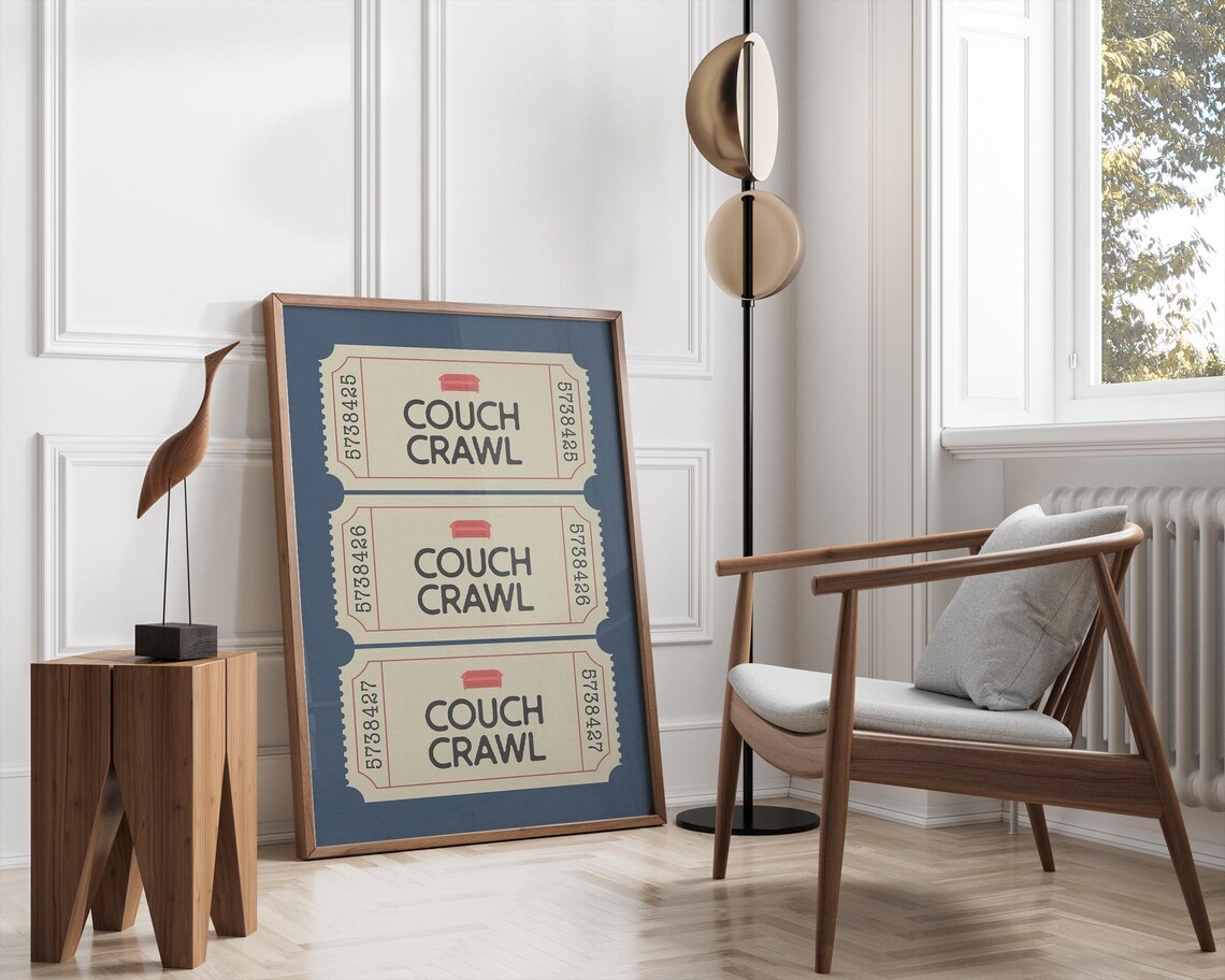 Couch Crawl Vintage Ticket Trio Mint Green Living Room Wall Art - Image 2