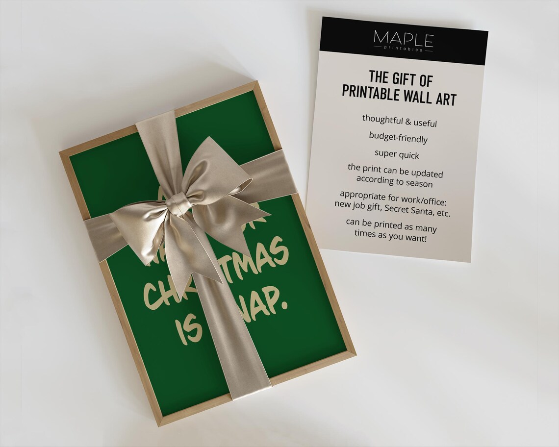 All I Want For Christmas Is A Nap Funny Green Sarcastic Holiday Poster - Image 2