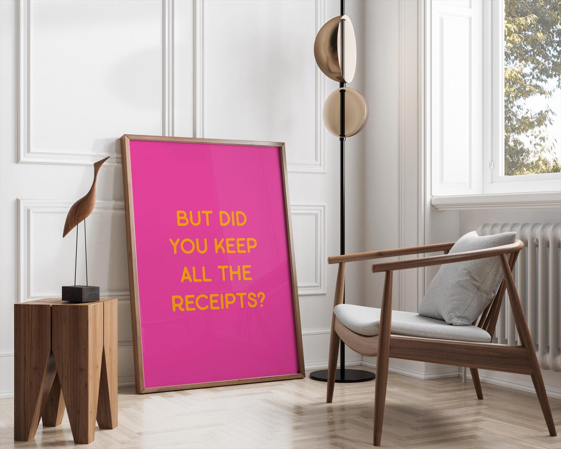 But Did You Keep All The Receipts Funny Pink Accounting Wall Art - Image 3