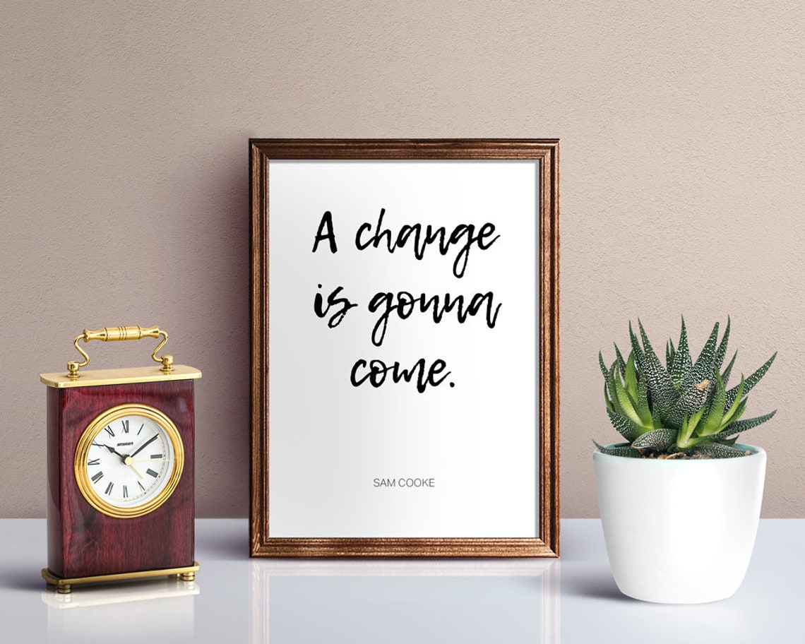 Sam Cooke A Change Is Gonna Come Iconic Song Lyric Brush Poster - Image 2