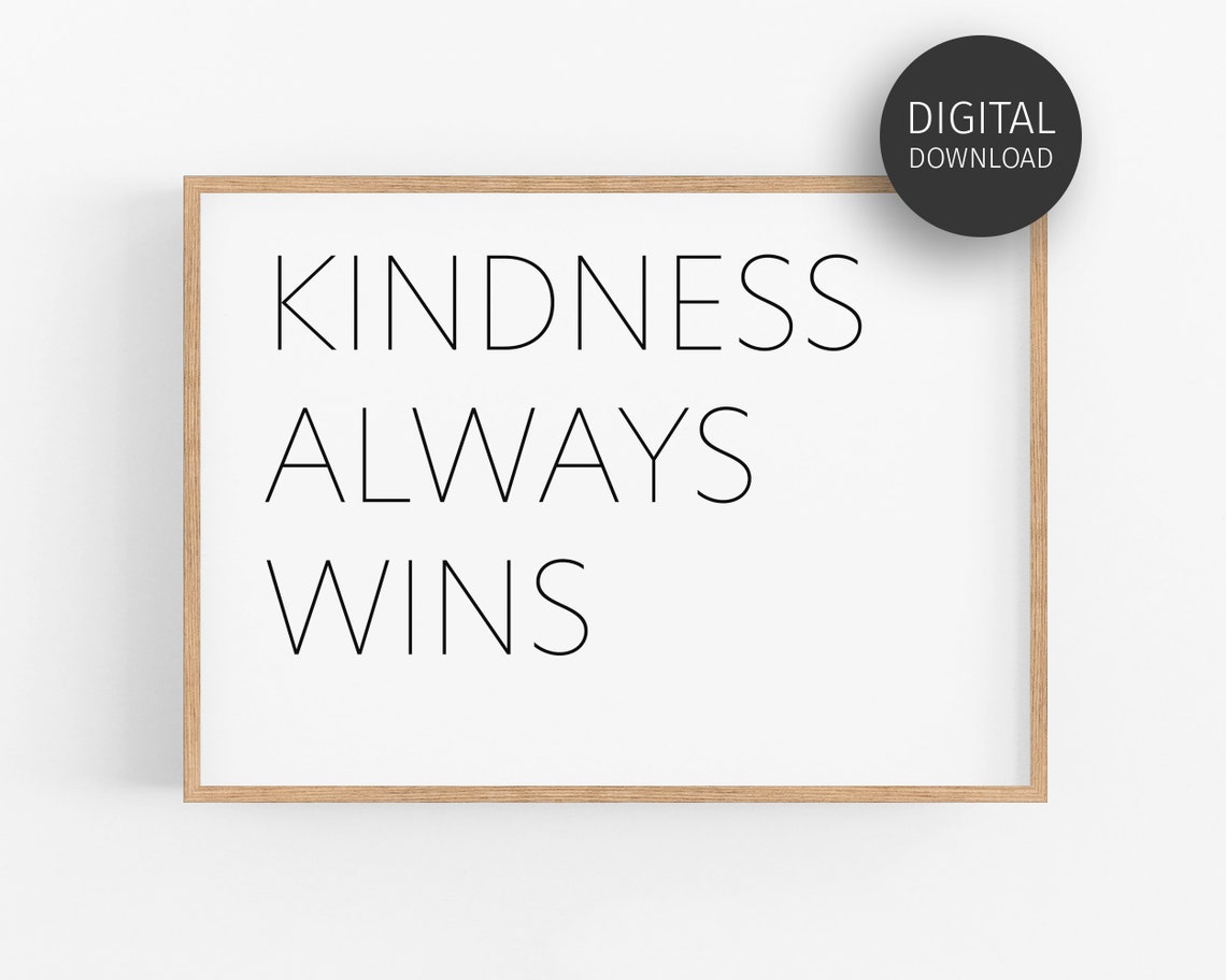 Kindness Always Wins Thin Typography Minimalist Inspirational Poster - Image 2