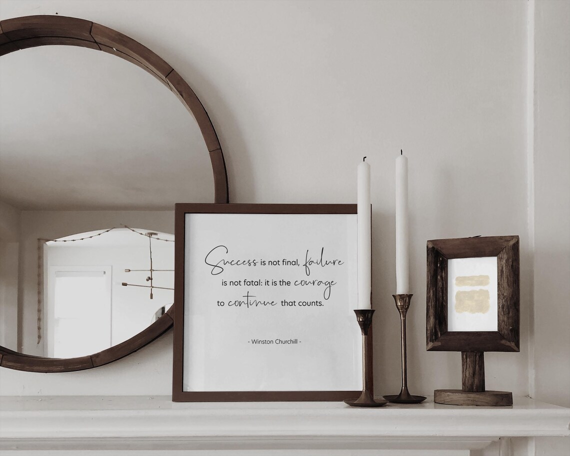 Churchill Inspirational Quote Minimalist Art Print - Image 2