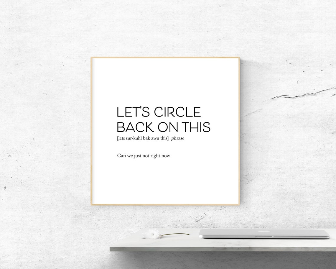 Lets Circle Back On This Funny Office Jargon Definition Wall Art - Image 2