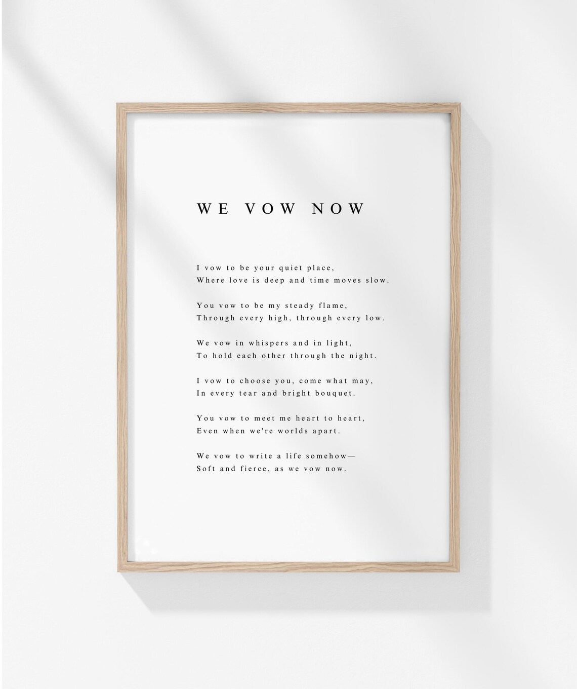 We Vow Now Tender Wedding Vow Renewal Poem Anniversary Gift Poster - Image 3