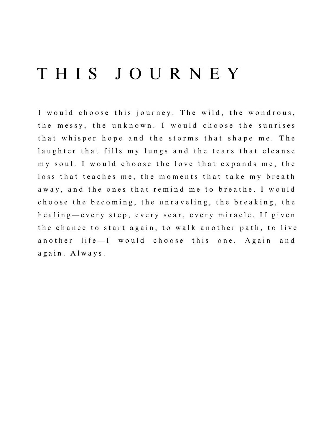 This Journey Inspirational Self Love Poem Typography Decor Poster - Image 2