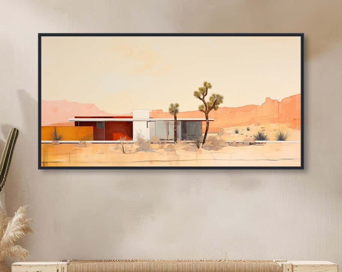 Southwest Architecture Abstract Painting, Mid-Century Modern