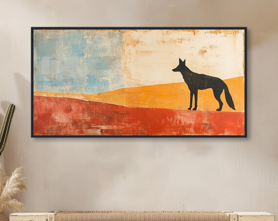 Coyote Watch, Southwestern Western Landscape Art Print