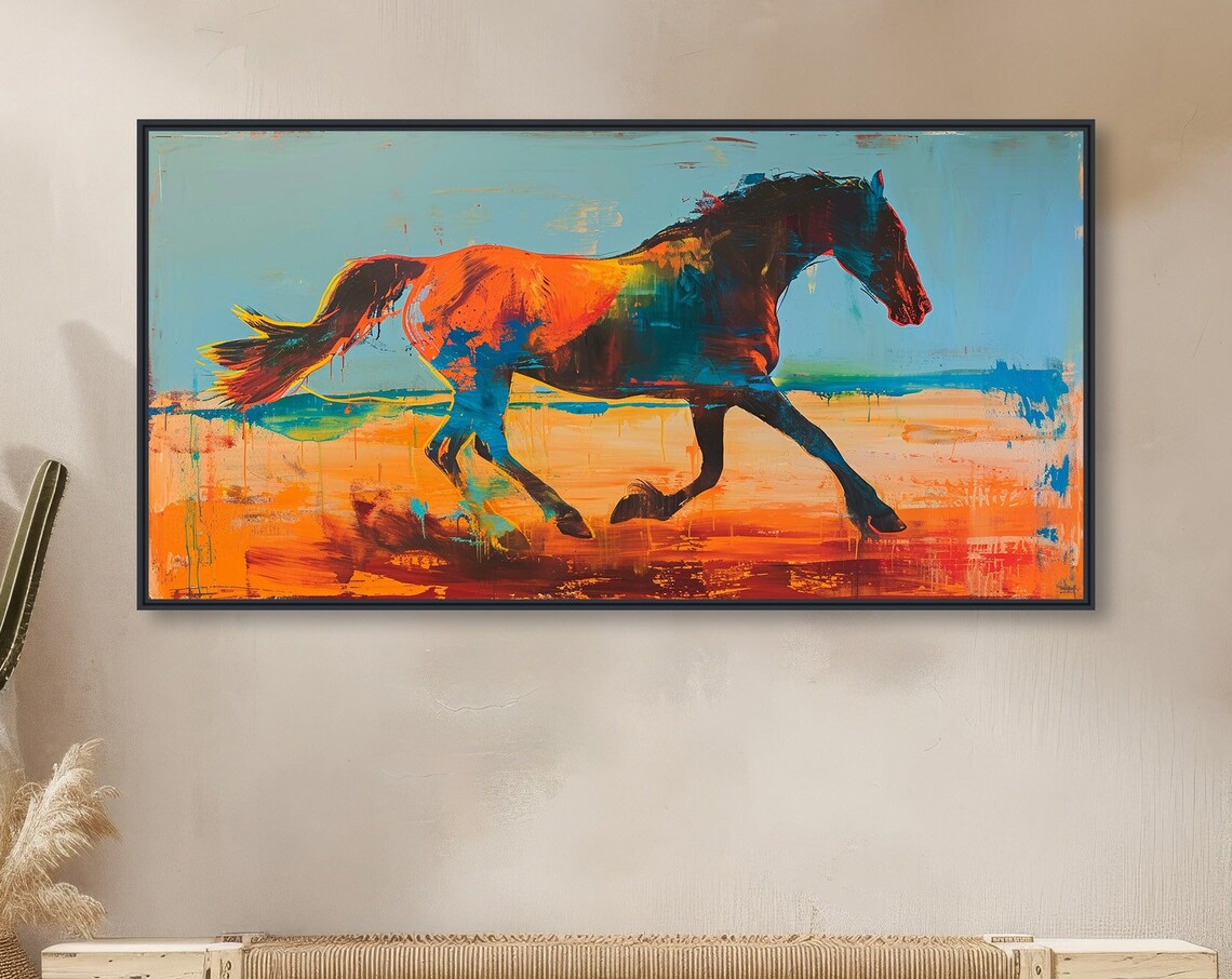 Running Horse Southwestern Western Cowboy Art Print
