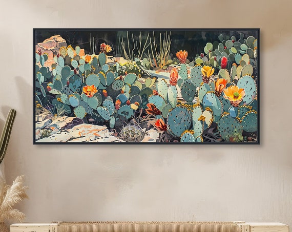 Southwestern Cactus Vintage Desert Art Print