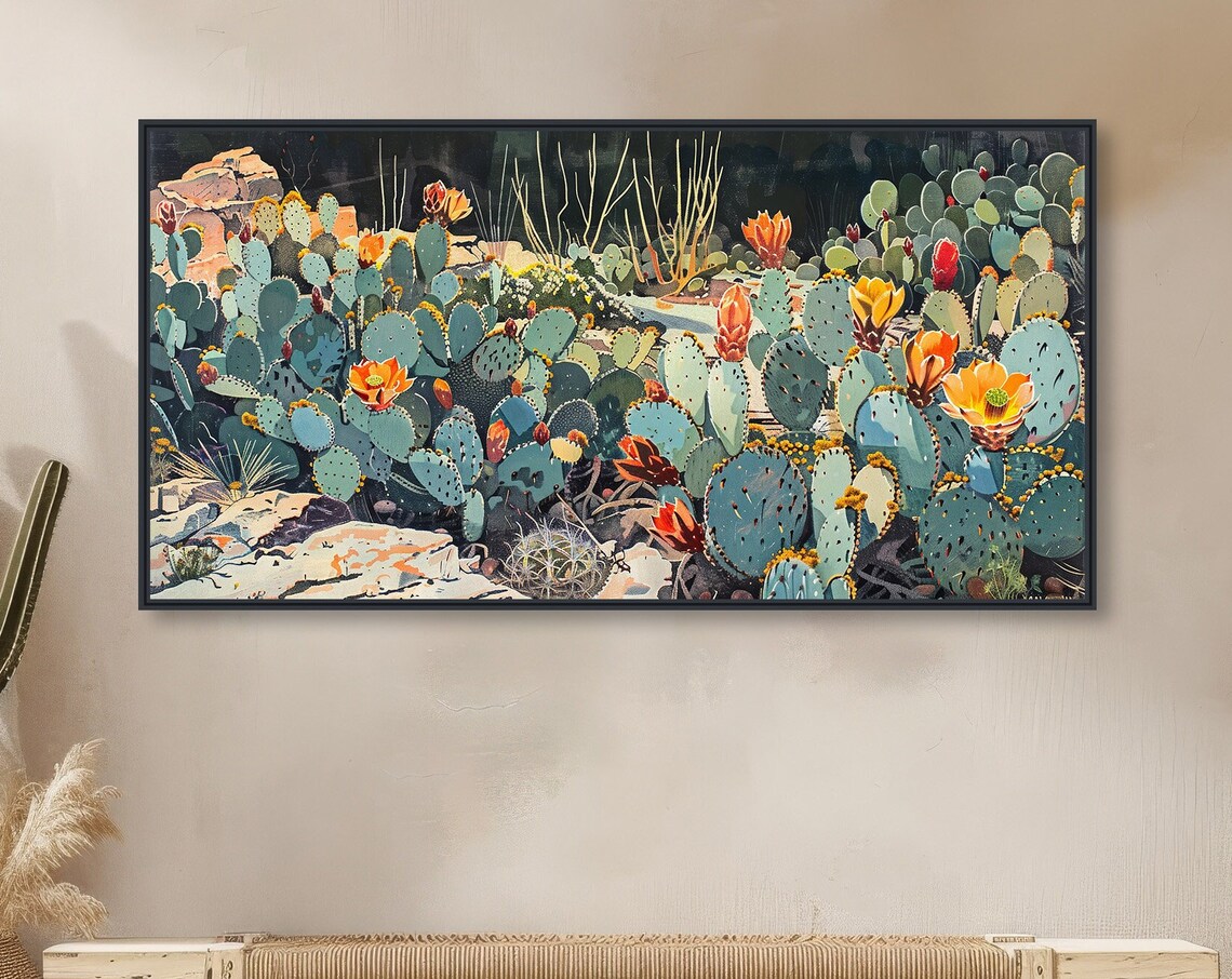 Southwestern Cactus Vintage Desert Art Print