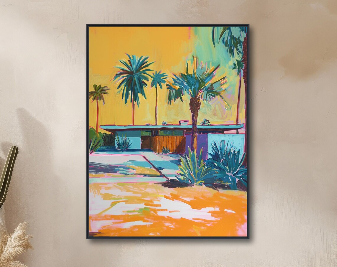 Palm Springs Mid-Century Architecture Art Print, Retro