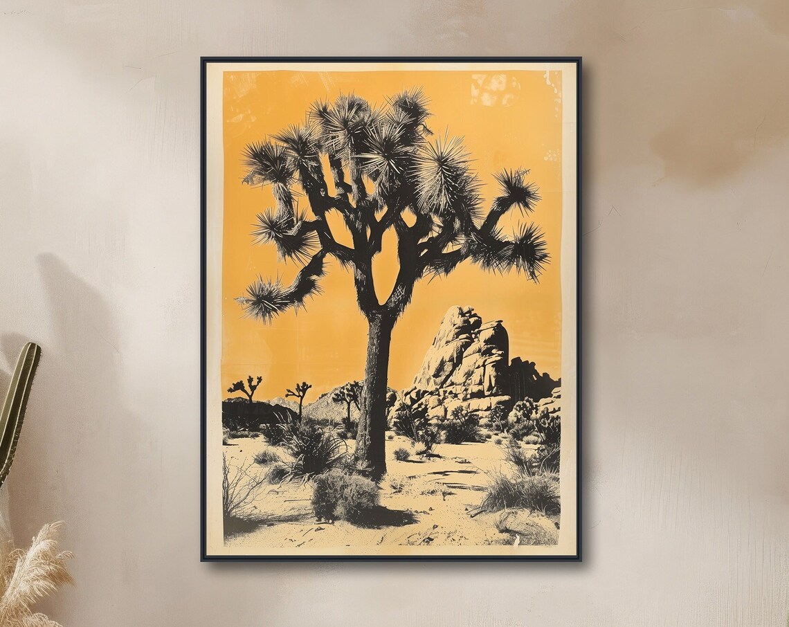 Joshua Tree Vintage Retro Mid-Century Modern Poster Print