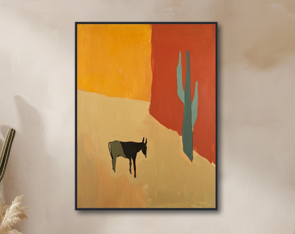 Southwestern Cactus Canyon Road Modern Art Print